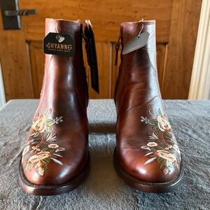 Shyanne Chestnut Floral Embroidered Boots